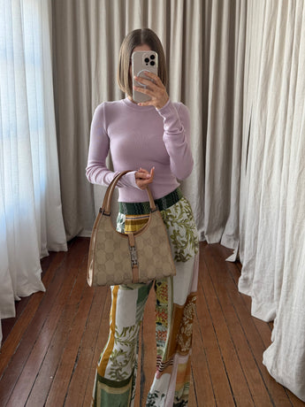 Gucci Vintage Canvas Jackie Bardot Bag