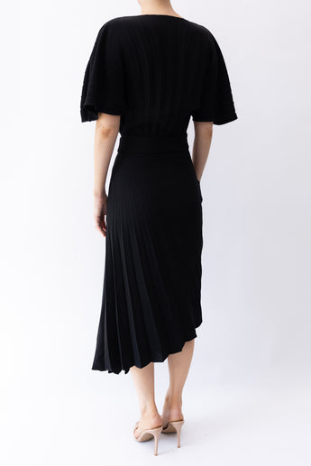 Bianca Spender Crepe Batwing Pleat Dress