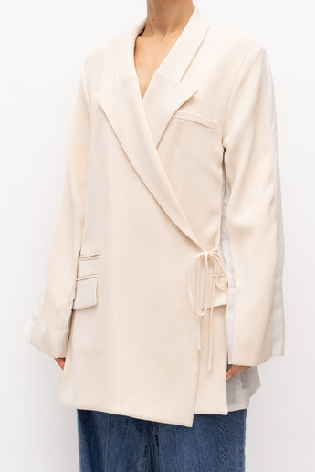 Esse Aire Tie Blazer Cream