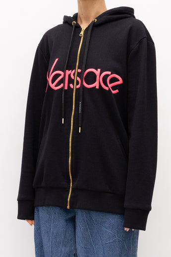 Versace Logo Print Zip Sweatshirt
