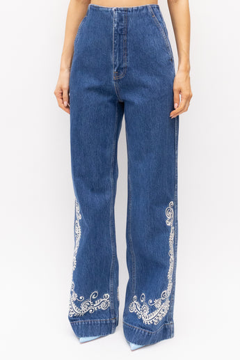 Alemais Jacones Flare Denim Jean Indigo
