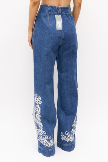 Alemais Jacones Flare Denim Jean Indigo