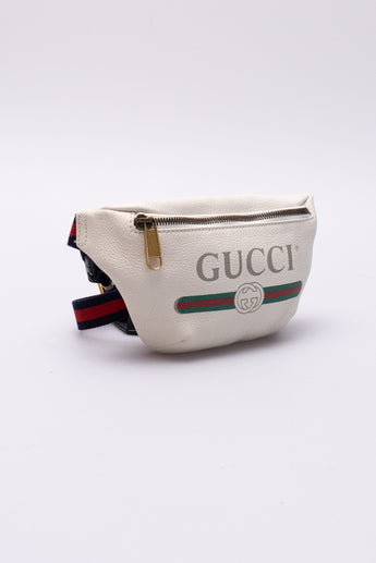 Gucci Logo Print Belt Bag Greige