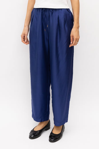 Silk Laundry Twill Slouch Pant Blue