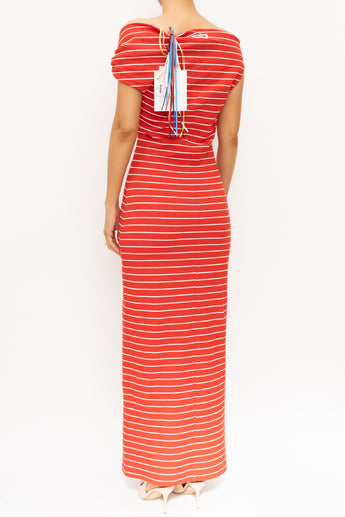 MSGM Asymmetric Stripe Dress