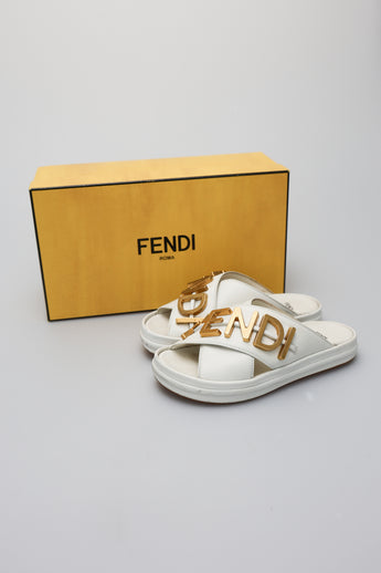 Fendi Fendigraphy Logo Slide Sandals
