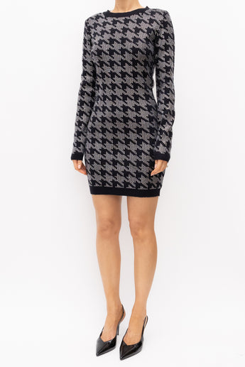 Retrofete Leanna Dress Embellished Houndstooth
