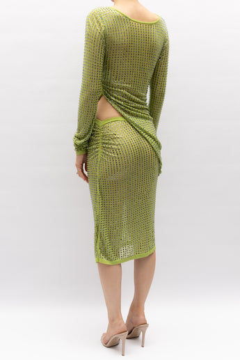 Christopher Esber Cirrus Cutaway Long Sleeve Midi Dress