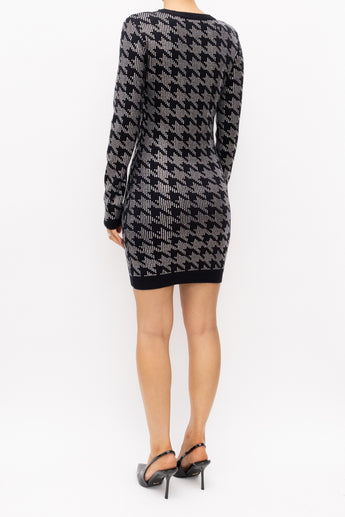 Retrofete Leanna Dress Embellished Houndstooth