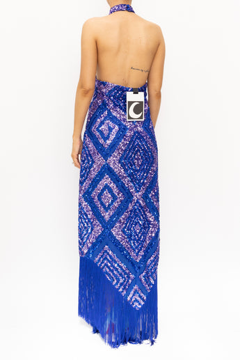 Taller Mamo Nina Fringed Sequin Maxi Dress