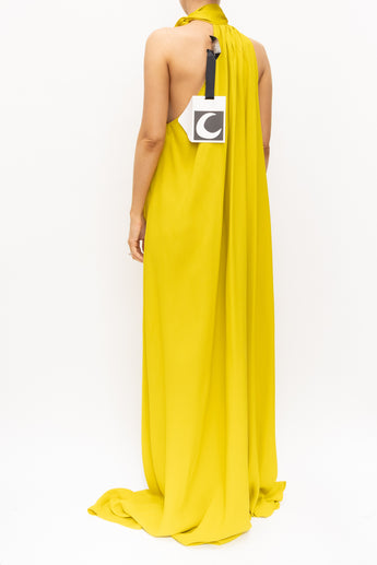Taller Mamo Astor Halter Neck Dress Yellow