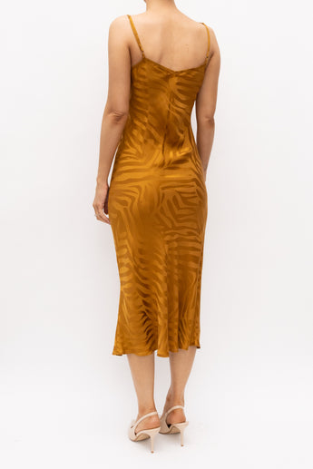 Silk Laundry 90s Slip Dress Tamarin Jacquard