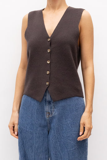 P.Johnson Merino Knit Vest Brown