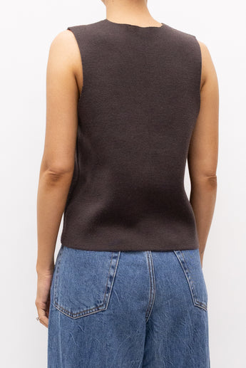P.Johnson Merino Knit Vest Brown