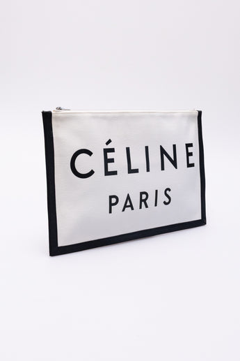 Celine Canvas Logo Clutch