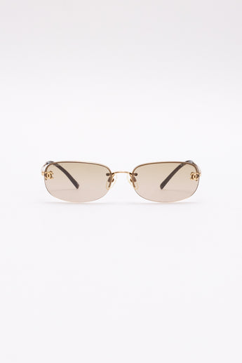 Chanel Rimless Sunglasses Brown 4099