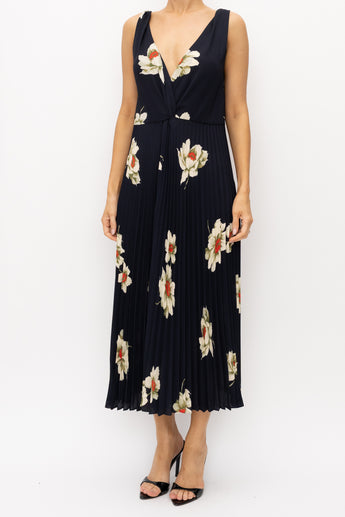 Vince Gardenia Floral Pleated Dress