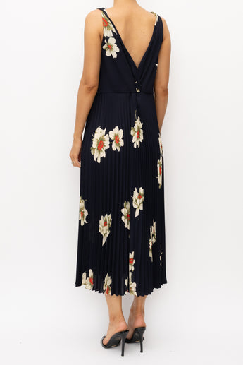 Vince Gardenia Floral Pleated Dress
