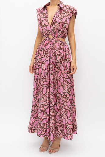 Scanlan Theodore Paisley Cotton Sleeveless Maxi Dress
