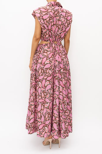 Scanlan Theodore Paisley Cotton Sleeveless Maxi Dress