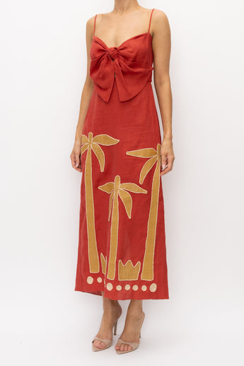 Johanna Ortiz Calm Wind Embroidered Midi Dress