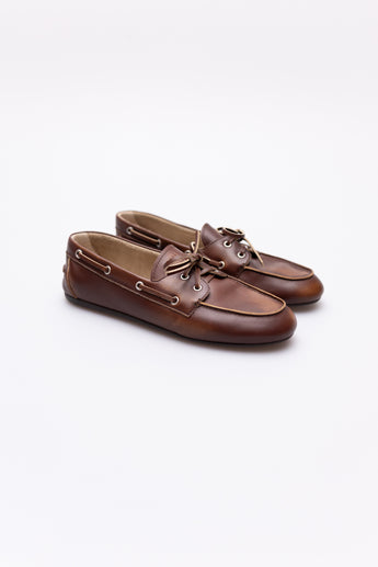 Miu Miu Unlined Bleached Leather Boat Shoes