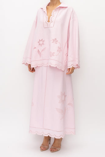 Oroton Table Cloth Lace Set Pink