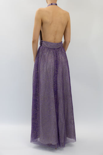 Scanlan Theodore Tinsel Tulle Backless Gown