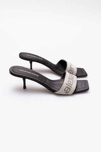 Alexander Wang Jessie Crystal Logo Heels