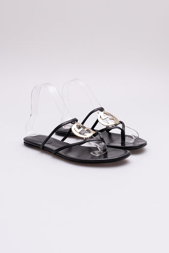 Gucci Interlocking G Logo Leather Sandals