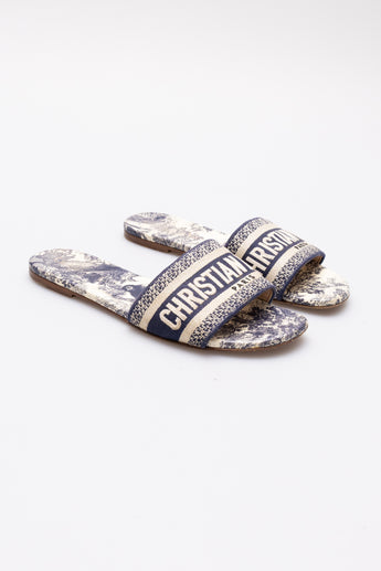 Dior Dway Slide Blue Toile