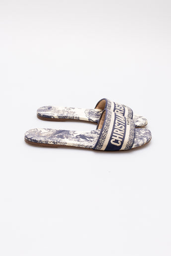 Dior Dway Slide Blue Toile