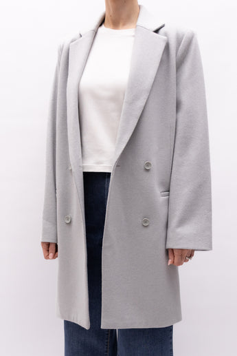 Jac + Jack Double Breasted Short Coat Ice Grey