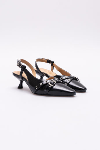 Ganni Buckle Detail Heels