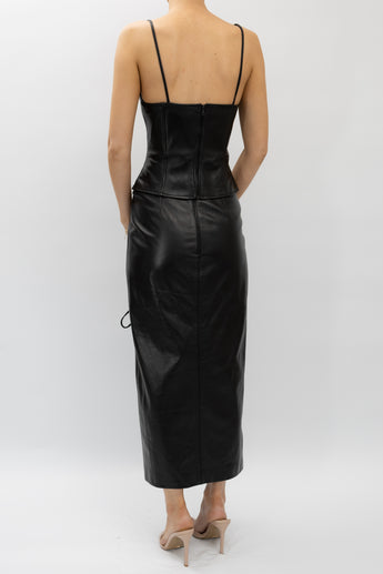 David Koma Leather Lace Up Set