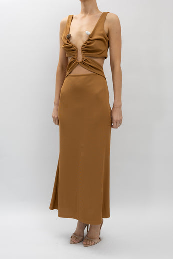 Christopher Esber Cross Panel Crystal Dress