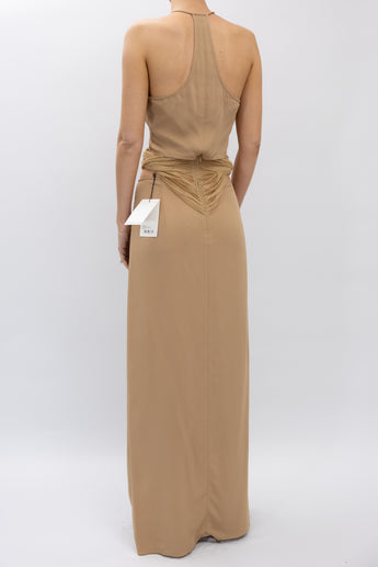 Christopher Esber Tulle Panel Halter Dress