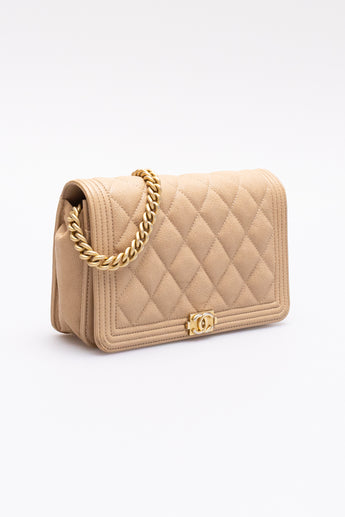 Chanel Boy Wallet on Chain Bag Beige