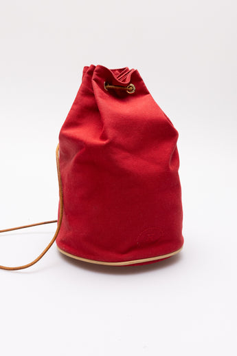 Hermes Vintage Polochon Backpack Red