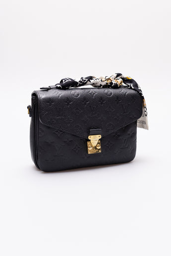 Louis Vuitton Pochette Metis Bag Black with Monogram Confidential Bandeau