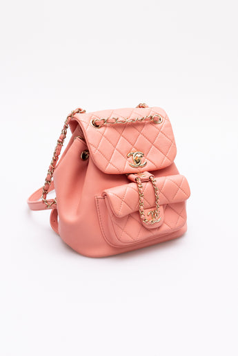 Chanel Duma Drawstring Small Backpack Pink