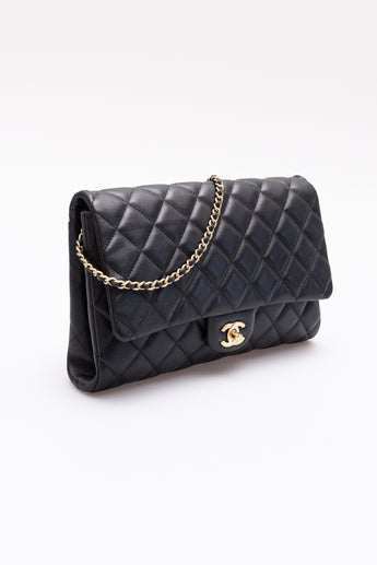 Chanel Classic Flap Clutch Bag Black