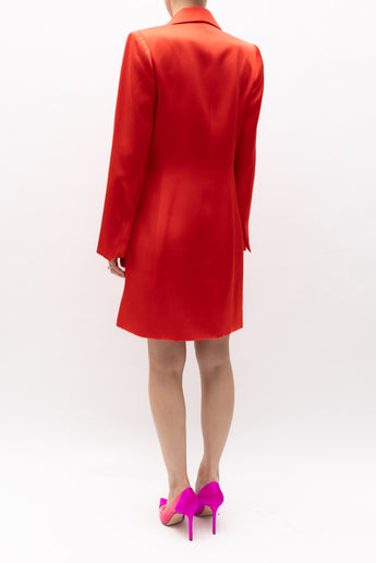 Carla Zampatti Satin Blazar Dress Red