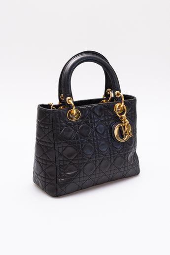 Dior Lady Dior Bag Medium Black Cannage