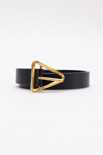 Bottega Veneta Triangle-Buckle Leather Belt