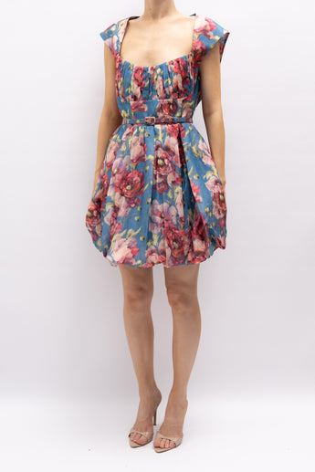 Zimmermann High Tide Belted Bubble Mini Dress