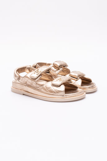 Chanel Iridescent Bronze Dad Sandals