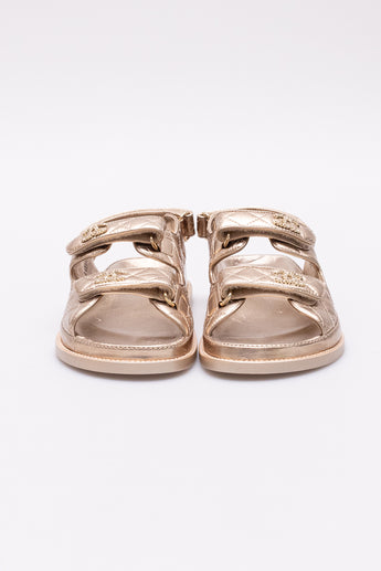 Chanel Iridescent Bronze Dad Sandals