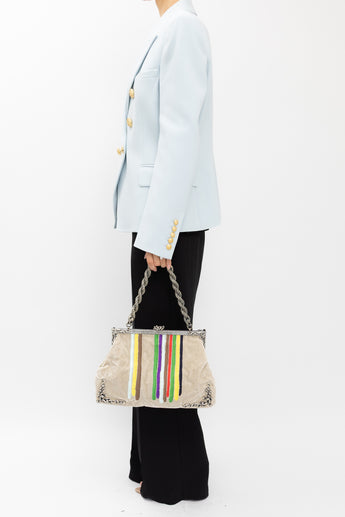 Bottega Veneta Velvet Embroidered Shoulder Bag