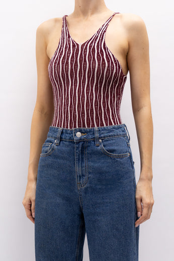 Isa Boulder Cactus U-Neck Knitted Top